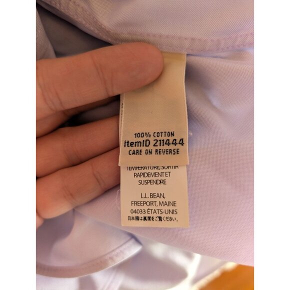 L.L.Bean Women Purple Button Up Shirt Size L 100% cotton - Picture 3 of 11